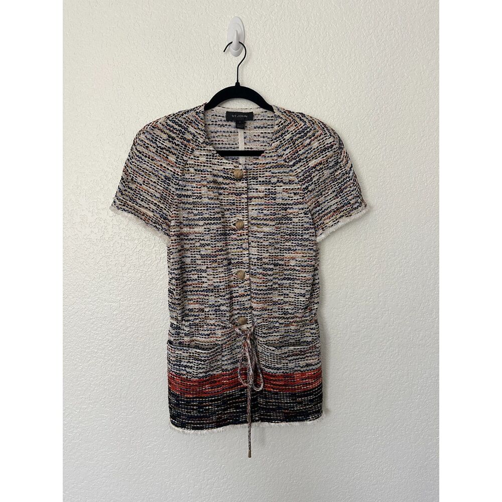 St. John Multicolor Knit Tweed Women's Top Size 6